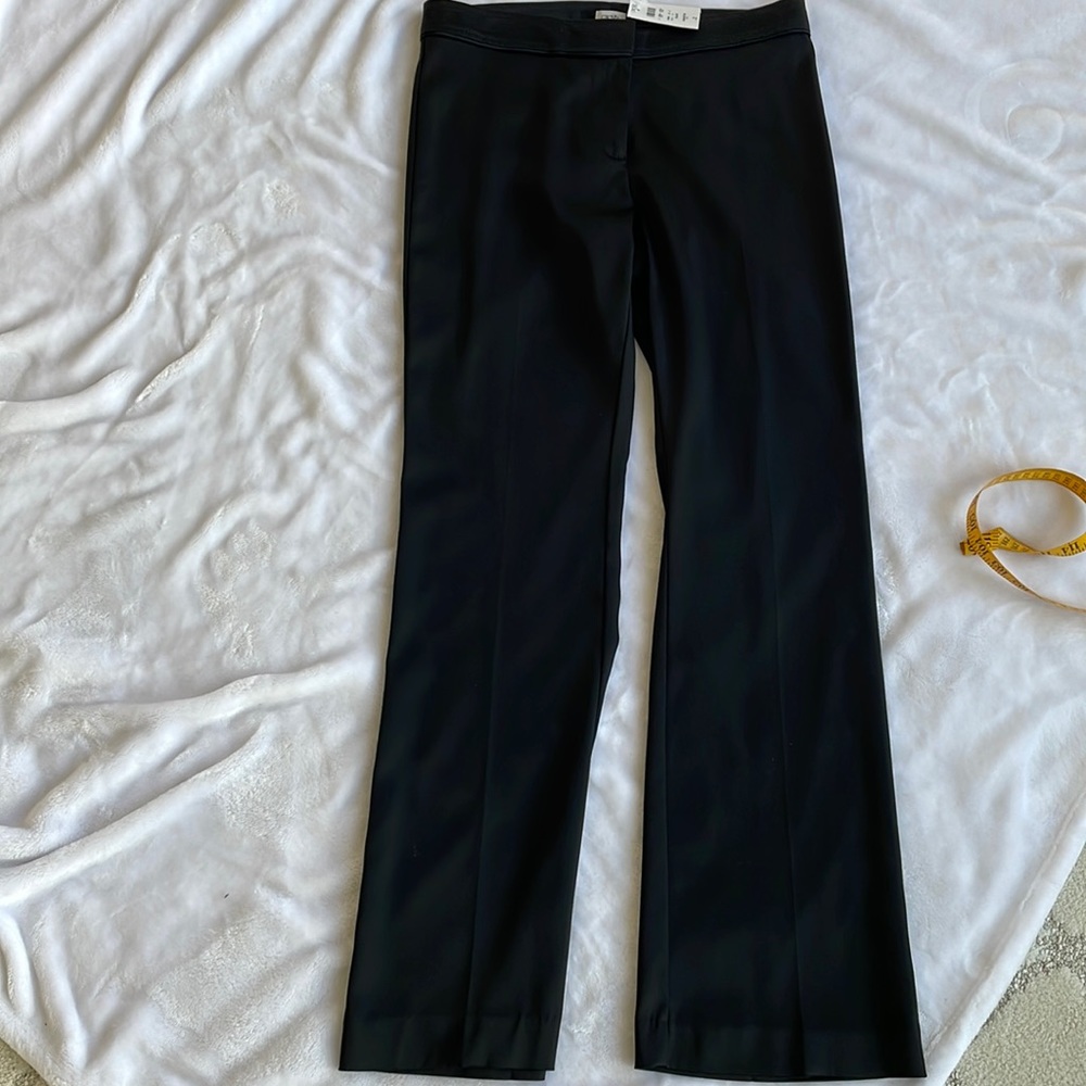 Cache Dress Pants Black Satin Straight Leg Sz 8